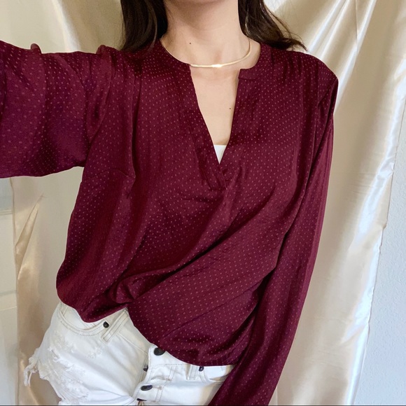 a new day Tops - French Red Dots Blouse Wire Red